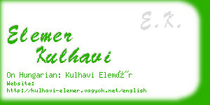 elemer kulhavi business card